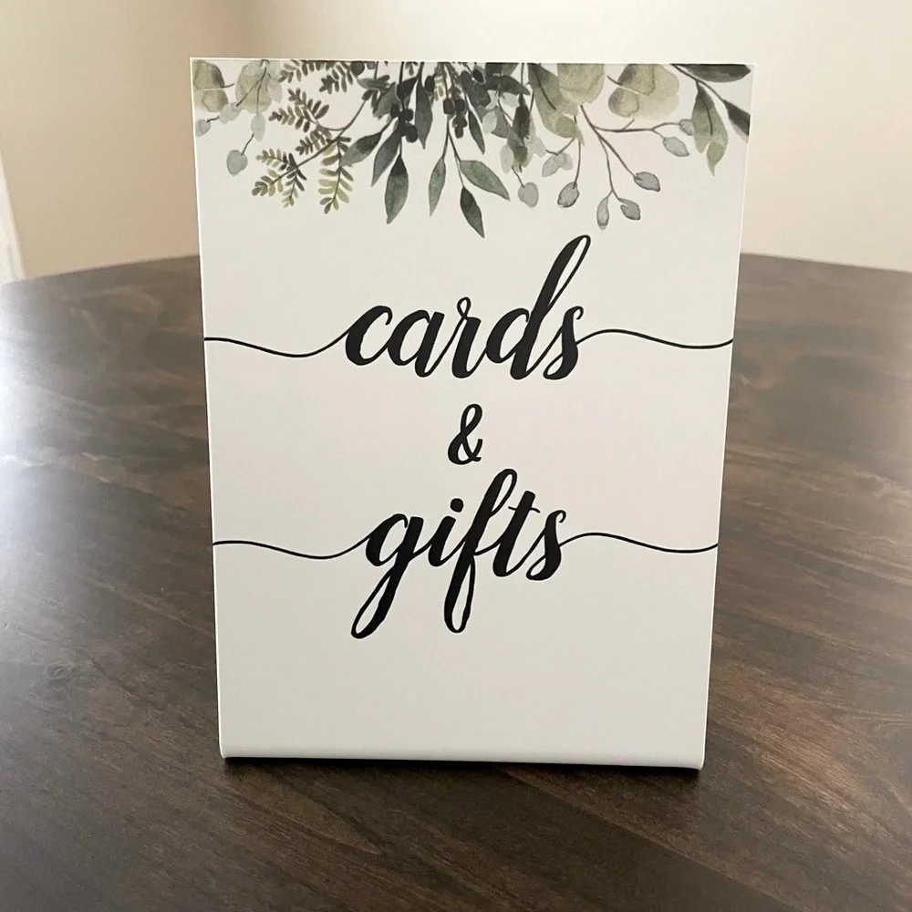 White Acrylic Cards & Gifts Sign